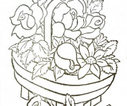 Coloriage Roses et Plantes