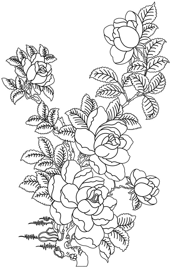 Coloriage Roses mandala dessin gratuit à imprimer