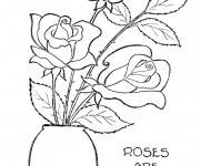 Coloriage Roses rouges dans La vase