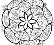 Coloriage Roses vecteur mandala