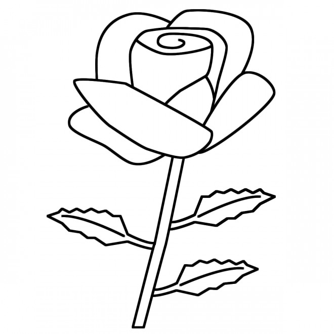Coloriage et dessins gratuits Une Rose stylisé simplement à imprimer