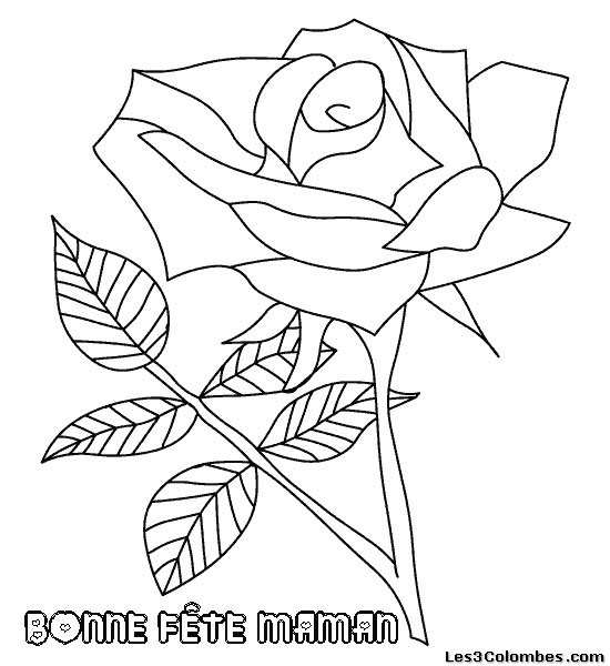 Coloriage et dessins gratuits Une Rose symbole d'amour à imprimer