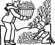 Coloriage Arbre sans Feuilles en Atuomne