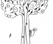 Coloriage Arbres Automne couleur