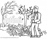 Coloriage Arbres de Jardin en Automne