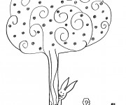 Coloriage Arbres et Fleurs en Automne