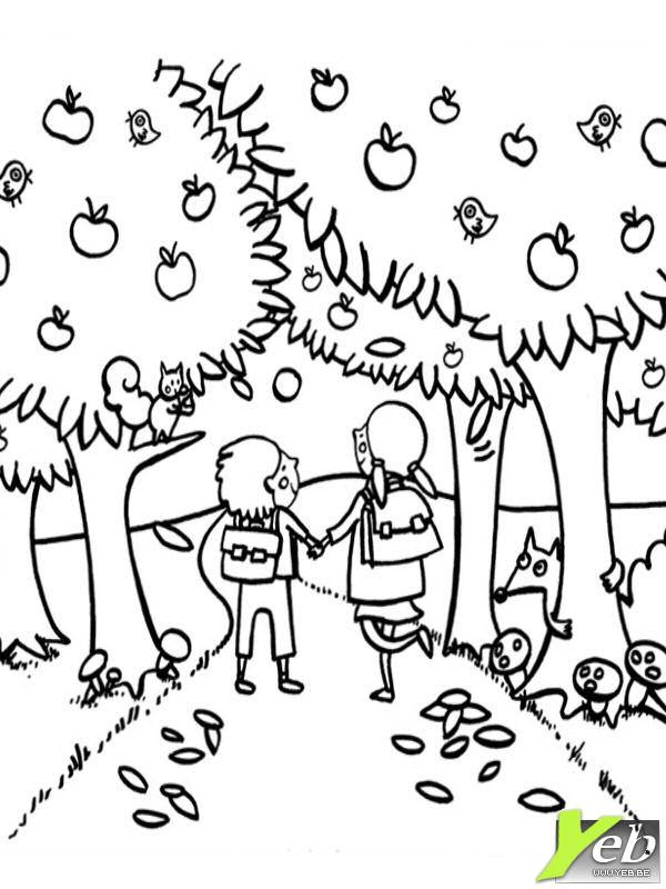 Coloriage Automne En Couleur Dessin Gratuit à Imprimer