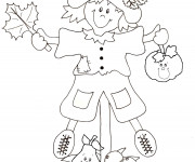 Coloriage &Eacute;pouvantail Automne