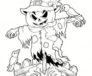 Coloriage &Eacute;pouvantail qui fait peur
