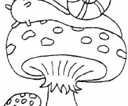 Coloriage Escargot en Automne