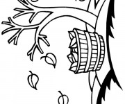 Coloriage Feuilles d'Arbre sur La terre