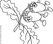 Coloriage Fruits d'Automne avec visages