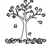 Coloriage Les feuilles d'arbre commencent de tomber