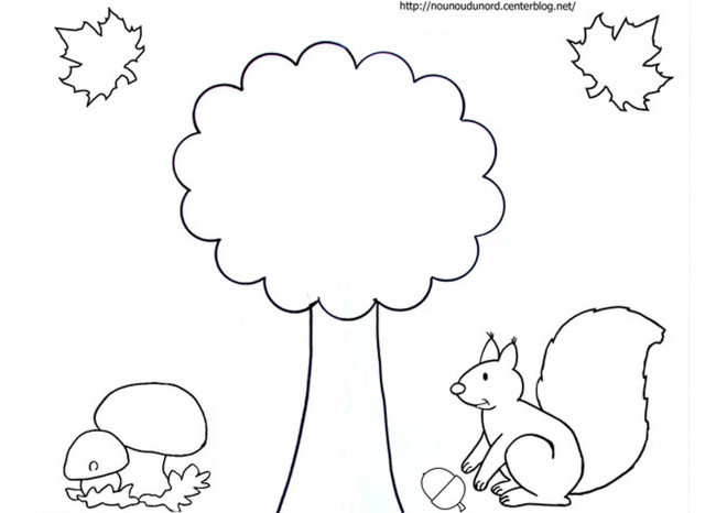 Coloriage Saison Automne facile dessin gratuit à imprimer