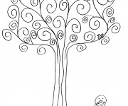 Coloriage et dessins gratuit Arbre en Hiver à imprimer