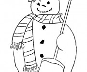 Coloriage Bonhomme de Neige de Halloween