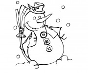 Coloriage et dessins gratuit Bonhomme de Neige rigolo à imprimer