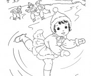 Coloriage Les Skieurs en Hiver