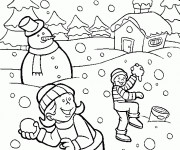 Coloriage Paysage neigeux