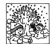 Coloriage Saison d'Hiver maternelle