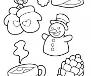 Coloriage Saison d'Hiver maternelle pour décoration