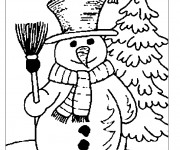 Coloriage Saison Hiver stylis&eacute; en noir