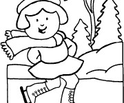 Coloriage Skieur Saison Hiver