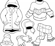 Coloriage V&ecirc;tements d'Hiver
