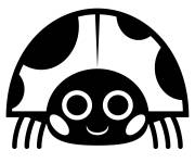 Coloriage Coccinelle mignonne en noir et blanc