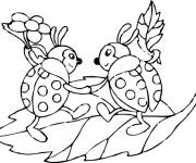 Coloriage Coccinelles dansantes