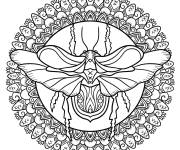 Coloriage Mandala de scarab&eacute;es complexe