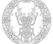 Coloriage Mandala de scarab&eacute;es complexe &agrave; imprimer