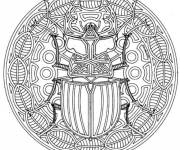 Coloriage Mandala Scarab&eacute;e pour adulte