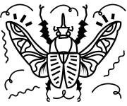 Coloriage Scarab&eacute;e avec des ailes