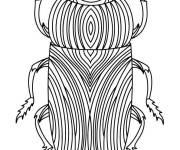 Coloriage scarab&eacute;e avec des ligne