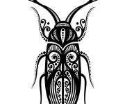 Coloriage et dessins gratuit Scarab&eacute;e insecte zentangle à imprimer