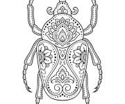 Coloriage Scarab&eacute;e zentangle pour adulte