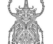 Coloriage Scarab&eacute;es fleuris