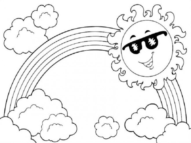 Coloriage Soleil Nuage gratuit à imprimer