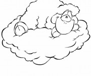 Coloriage Mouton sur les Nuages