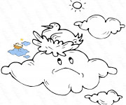 Coloriage Nuage triste