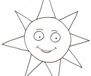 Coloriage et dessins gratuit Soleil en train de sourire à imprimer