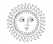 Coloriage et dessins gratuit Soleil Mandala à imprimer