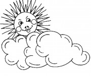 Coloriage et dessins gratuit Soleil Nuage crayon à imprimer