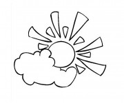 Coloriage et dessins gratuit Soleil Nuage facile à imprimer