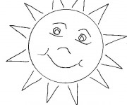 Coloriage et dessins gratuit Soleil simple à imprimer