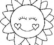 Coloriage et dessins gratuit Mandala Soleil aimable à imprimer