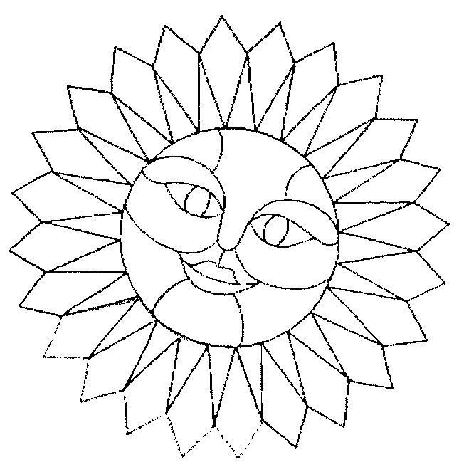 Coloriage et dessins gratuits Mandala Soleil avec visage à imprimer