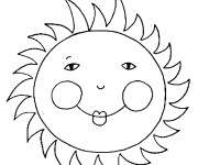 Coloriage Soleil avec petits yeux