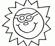 Coloriage Soleil dans le ciel facile